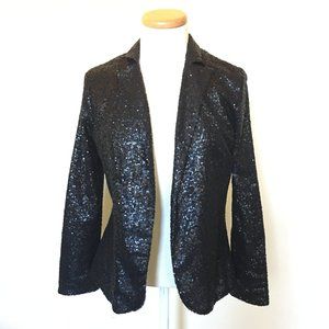 Isabel Lu Black Sequin Jacket Size M